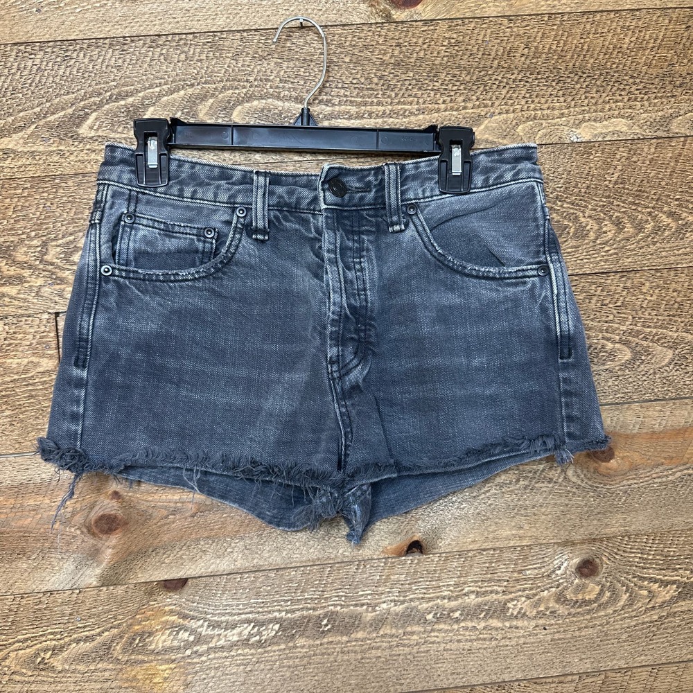 Free People Black Denim Cut Off Shorts Size 27